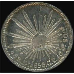 Mexico. Republic, 8 Reales, 1858 CP Brilliant Unc.