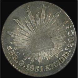 Mexico. Republic, 8 Reales, 1861 FR About Ext. Fine