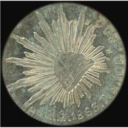 Mexico. Republic, 8 Reales, 1863 TH Choice Unc.