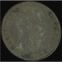 Mexico. Maximilian, 1866-1868, Peso, 1866 PI Very Fine