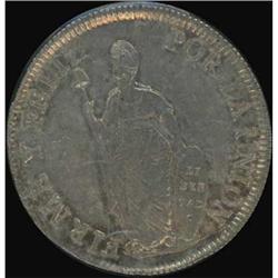 Peru. Republic, 8 Reales, 1828 JM Almost Unc.