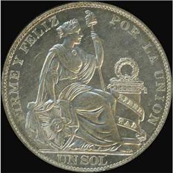 Peru. Republic, Sol, 1914 FG Brilliant Uncirculated