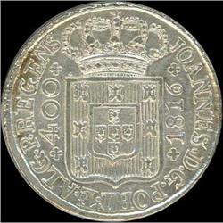 Portugal. Joao as Prince Regent, 400 Reis, 1816 AU