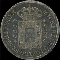Portugal. Michael I, 200 Reis, 1829 Ext. Fine