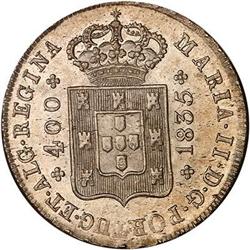 Portugal. Maria II, 1834-1853, 400 Reis, 1835 NGC MS 64