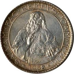 San Marino. Republic, 20 Lire, 1938 R Uncirculated