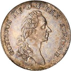 Sweden. Gustavus III, , Riksdaler, 1782 OL Almost Unc.