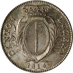 Luzern. Canton, 4 Franken, 1814 Almost Uncirculated