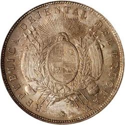 Uruguay. Republic, Peso, 1895 NGC MS 64