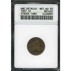 1857 Flying Eagle Cent ANACS AU50