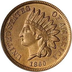 1860 Indian Head Cent PCGS MS64
