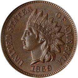 1869 Indian Head Cent PCGS MS64 BN