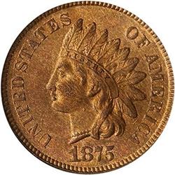 1875 Indian Head Cent PCGS MS64 RB