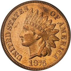1876 Indian Head Cent PCGS MS64 RD