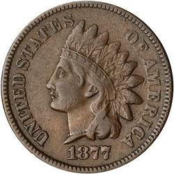 1877 Indian Head Cent RAW VF25