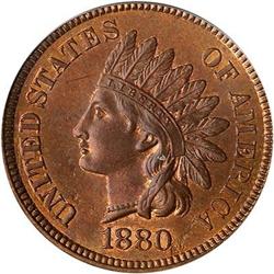 1880 Indian Head Cent PCGS MS64 RB