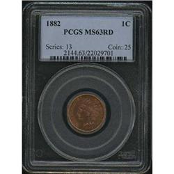 1882 Indian Head Cent PCGS MS63 RD
