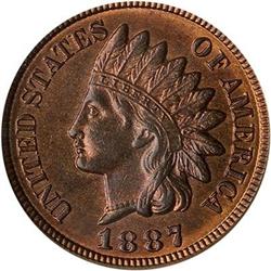 1887 Indian Head Cent PCGS MS64 RB