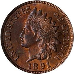 1891 Indian Head Cent PCGS MS63 RB