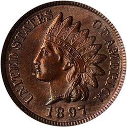 1897 Indian Head Cent PCGS MS62 BN