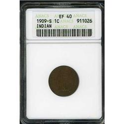 1909-S Indian Head Cent ANACS XF40