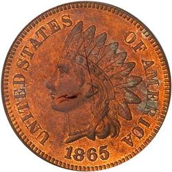 1865 Indian Head Cent PCGS PR64 RD