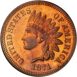 1871 Indian Head Cent NGC PF65 RD