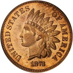 1873 Indian Head Cent. Closed 3 PCGS PF65 RD