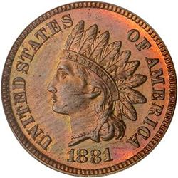 1881 Indian Head Cent PCGS PR65 RB