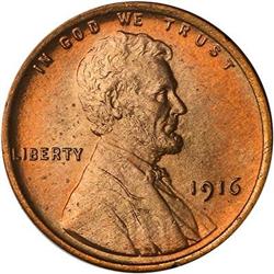 1916 Lincoln Cent PCGS MS66 RD
