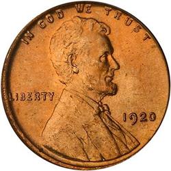1920 Lincoln Cent PCGS MS66 RD