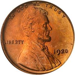1920 Lincoln Cent PCGS MS66 RD