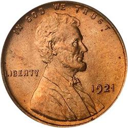 1921 Lincoln Cent PCGS MS65 RD