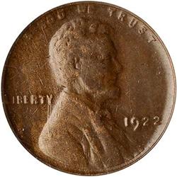 1922 Lincoln Cent. No D. Strong reverse PCGS AU50 BN