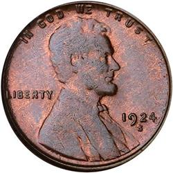 1924-S Lincoln 1C NGC MS64 BN