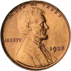 1928 Lincoln Cent PCGS MS65 RD