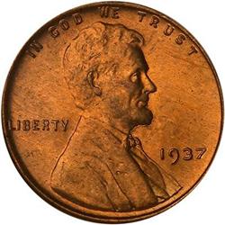 1937 Lincoln Cent NGC MS67 RD