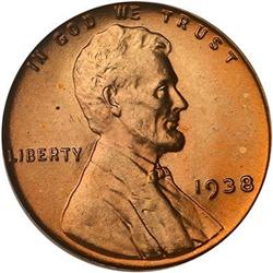 1938 Lincoln Cent PCGS MS67 RD