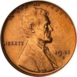 1941-S Lincoln Cent NGC MS67 RD