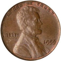 1955 Lincoln Cent. Doubled die obverse PCGS MS65 BN