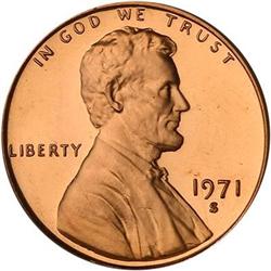 1971-S Lincoln Cent PCGS PR69RD DCAM