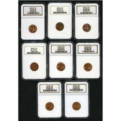 Lot of 8 Denver Mint Lincoln Cents: 1942-D to 1963-D