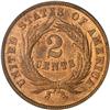 Image 2 : 1864 Two Cents. Large motto PCGS MS64 RB