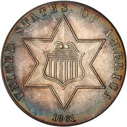 1861 Silver 3C PCGS MS64
