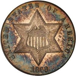 1868 Silver 3C PCGS PF65 CAM