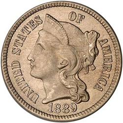 1889 Nickel Three Cents PCGS MS66