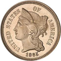 1865 Nickel 3C PCGS PF66 DCAM