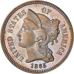 1865 Nickel 3C PCGS PF66 DCAM