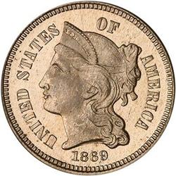 1869 Nickel 3C PCGS PF65 DCAM