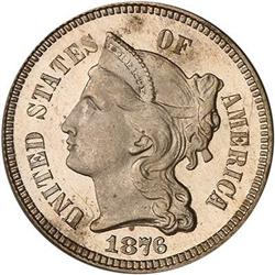 1876 Nickel 3C PCGS PF65 DCAM